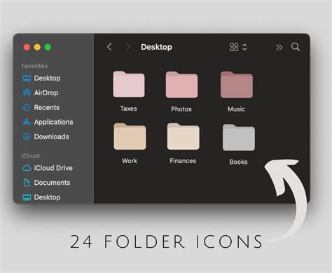 Desktop Folder Icons Pink Nude Gray Mac Windows Pc Etsy