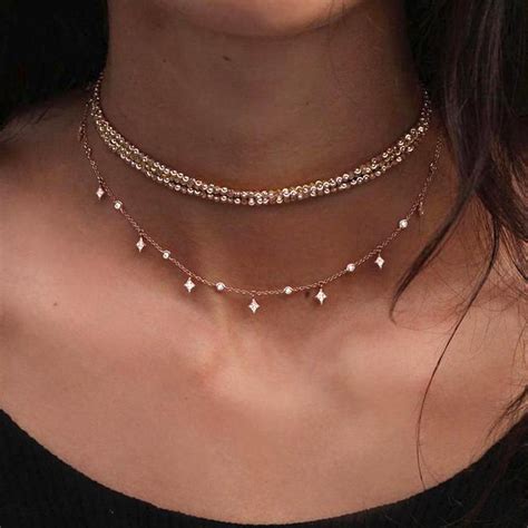 Sparkles Layered Star Beaded Choker Necklace In Gold Statement