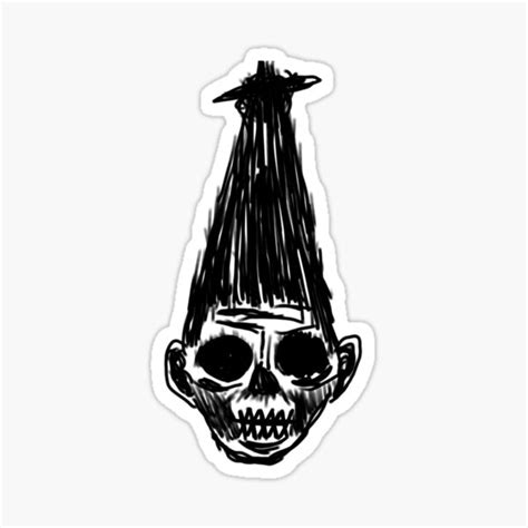 Shrunken Head Drawing Sticker For Sale By Theboyteacher Redbubble