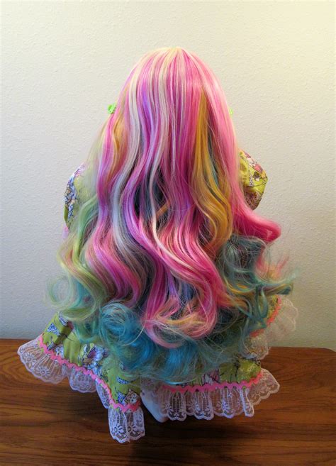 Rainbow Wig On Madison Rainbow Hair Rainbow Wig Long Hair Styles