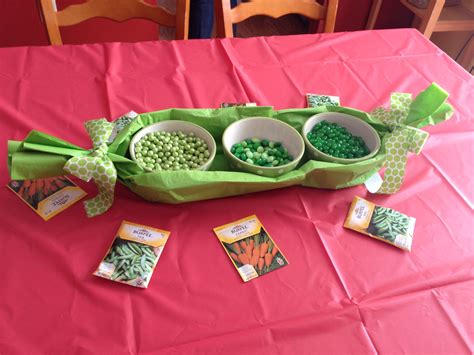 A Sweet Peas Themed Shower For My Sil S Twins Green Polka Dot Bowls And Tissue Paper Made
