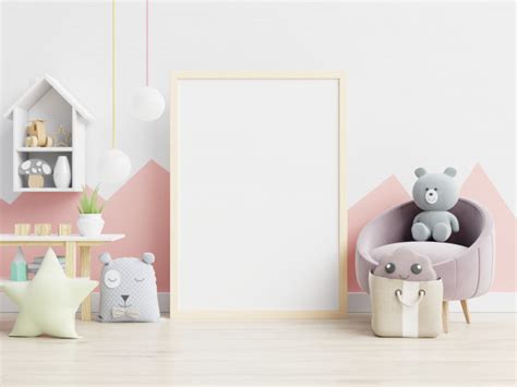 Download Mock up poster frame in children room,kids room,nursery mockup. | Premium Photo