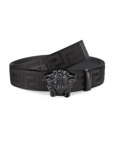 Versace Medusa Buckle Printed Nylon Belt In Black For Men Lyst