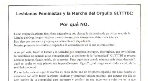 Potencia Tortillera Lesbianas Feministas Y La Marcha Del Orgullo Gltttbi