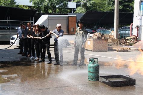 Thailand November 22 Fire Drill And Basic Fire Fighting Training In