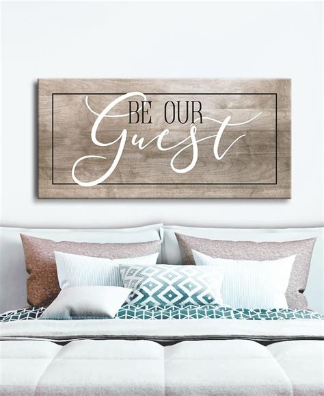 Bedroom Wall Art Be Our Guest V2 Wood Frame Ready To Hang Bedroom