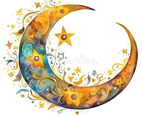 Ai Generated Ramadan Kareem Background With Crescent Moon And Stars