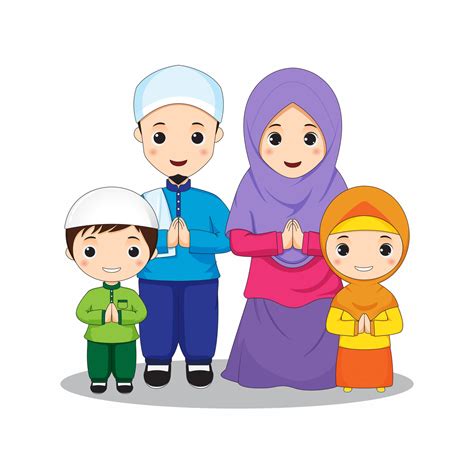 Happy Family Gambar Keluarga Kartun Muslim / Parents Day Child Family