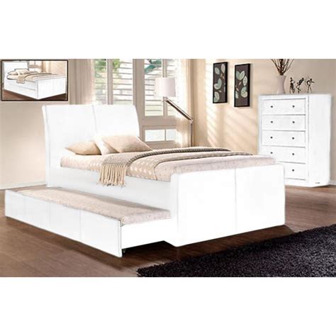 Zinus single bed frame with wood slat support. Hamilton King Single Size Bed Frame w Trundle in White ...