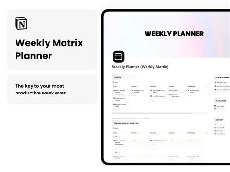 Free Notion Weekly Matrix Planner Best Notion Templates For Everyone