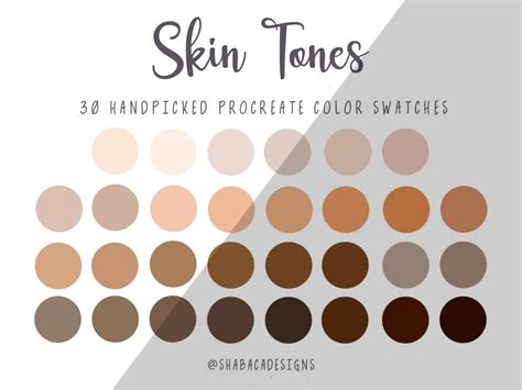 Skin Tones Procreate Color Palette 30 Neutral Beige Nude Skin Etsy UK