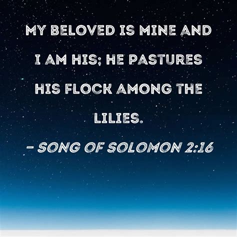 Song Of Solomon 216 My Beloved Is Mine And I Am His He Pastures His Flock Among The Lilies