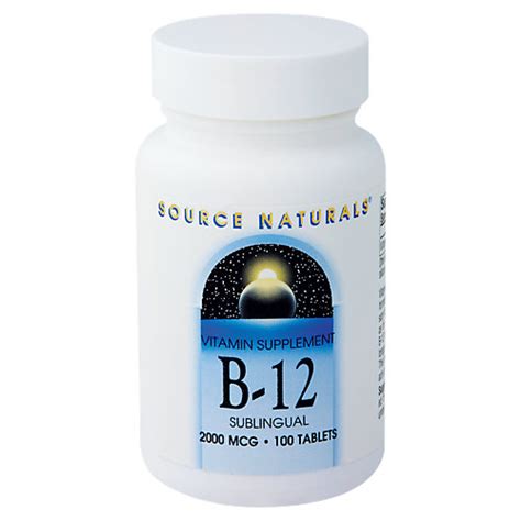 Source Naturals Vitamin B12 Sublingual 2000 Mcg 100 Tablets
