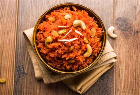 Carrot Halwa Fork And Beans
