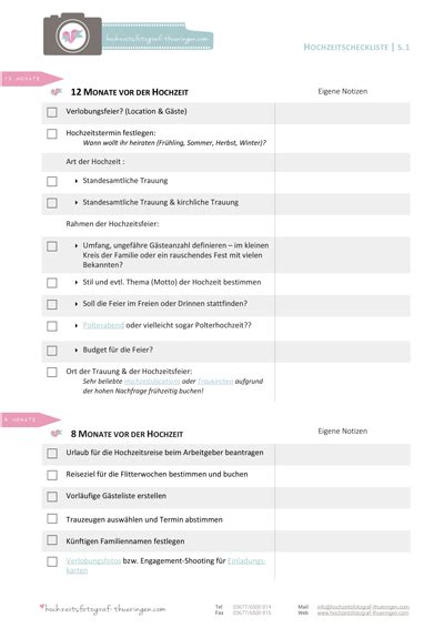Hochzeitscheckliste PDF ⁂ Checkliste Hochzeit ...