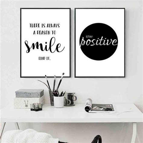Inspirational Quote Wall Art Canvas Posters Black White Prints Modern Home Decor Ebay