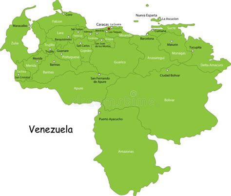 Map Of Venezuela Stock Vector Illustration Of Political 6997628