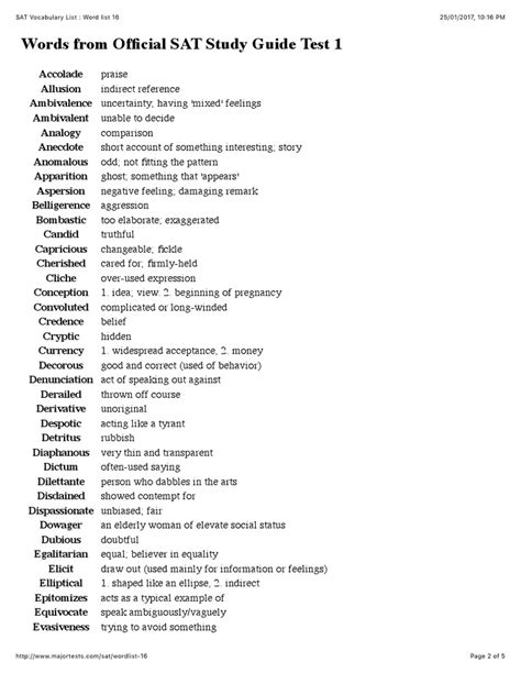Sat Vocabulary List Word List 17 Sat Science