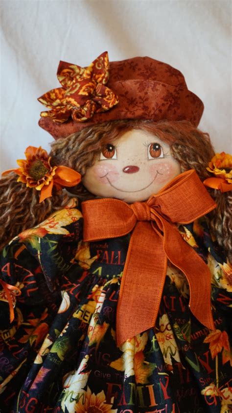 Autumn Rag Doll Beautiful Raggedy Rag Cloth Doll Handmade 20 Inch Rag