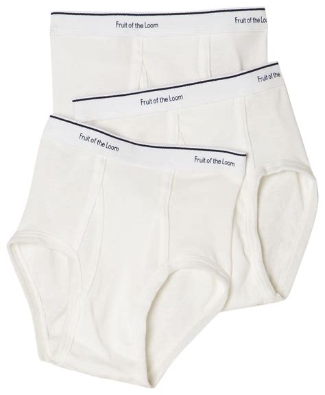 Fruit Of The Loom Boys` 3 Pack Full Cut Cotton White Briefs Xs White