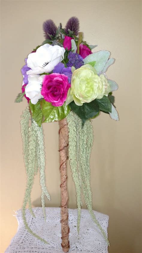 42 fall wedding bouquets that epitomize autumn style. Purple, fushia and green Garden fairy wedding Scepter ...