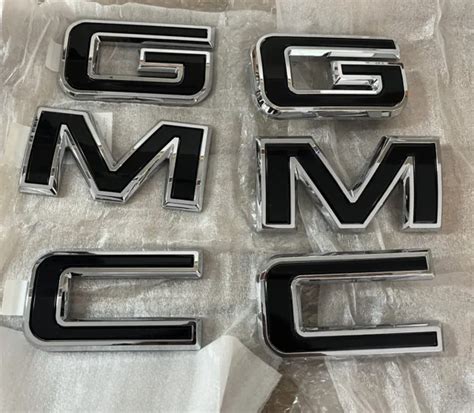 2019 2021 Gm Genuine Gmc Sierra Front And Back Black Emblems 11000