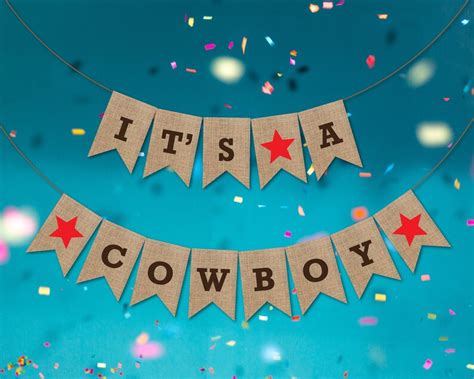 Cowboy Baby Shower Decorations Cowboy Banner Its A Cowboy Etsy