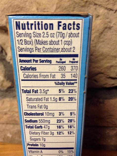 Kraft Cauliflower Mac And Cheese Box Nutrition Facts Runners High