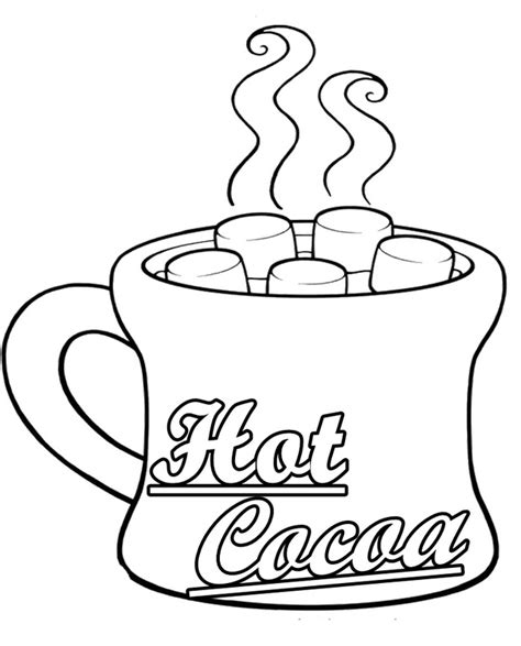Hot chocolate mug coloring page | breakfast coloring pages, coloring pages of breakfast , printable. hot cocoa mug coloring sheet