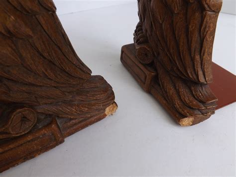 Syroco Wood Owl Bookends Vintage Nature Animal Books Decor Etsy
