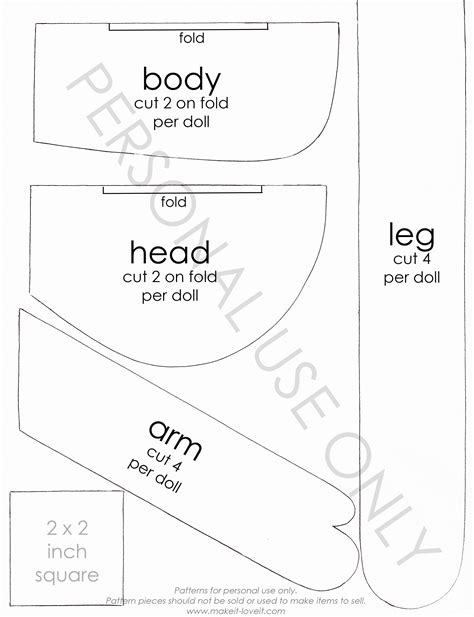 Get the elegant rag doll pattern! Free Printable Rag Doll Sewing Patterns