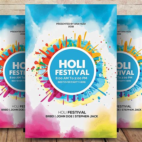 Holi Festival Flyer Template Download On Pngtree