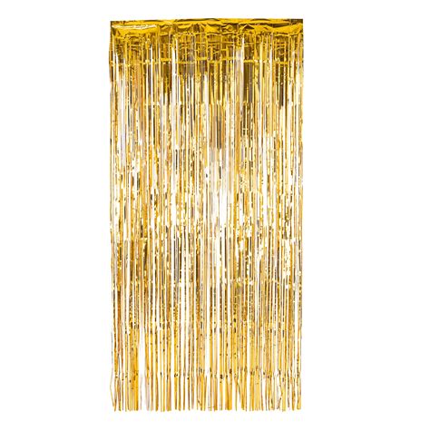 Gold Metallic Tinsel Foil Fringe Backdrop Curtain 65 Ft Cv Linens