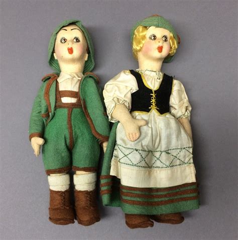 Mascotte Type Italian Felt Dolls In Alpine Or Tyrolean Costume Etsy