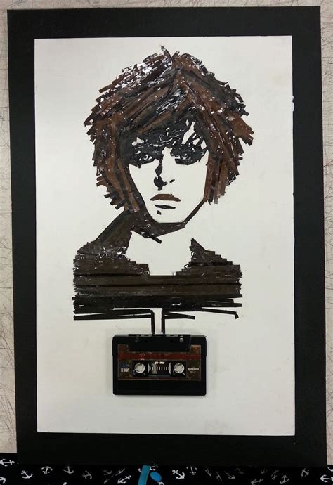 Alternate Materials Drawing Created With Old Cassette Tapes Drawings