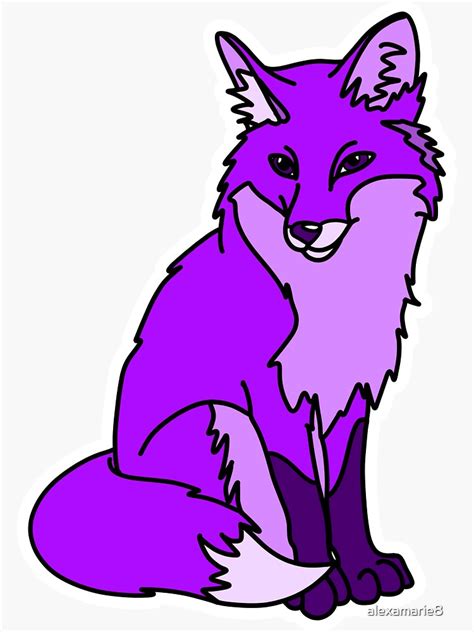 Purple Fox Sticker By Alexamarie8 Redbubble