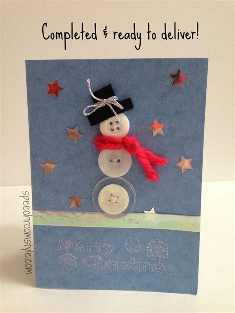 Easy Christmas Crafts 11 Snowman Christmas Card Speech Room Style