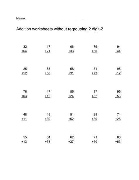 Students can swap out cards and complete activity multiple times. Addition worksheets without regrouping 2 digit-2 ...