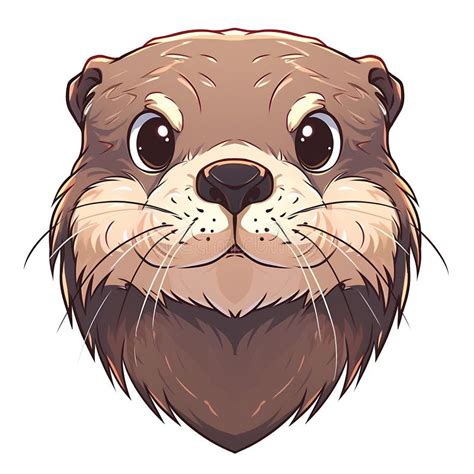 Cute Otter In The Water Vector Illustration In Cartoon Style Stock