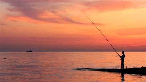Fishing At The Sunset Stock Footage Video 790093 Shutterstock