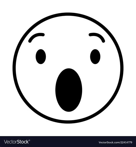 Surprised Round Emoji Royalty Free Vector Image