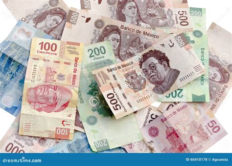 Mexican Pesos Currency Bills Stock Photo Image 60410178