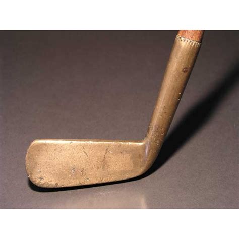 Vintage Golden Retriever Putter Wood Brass Golf