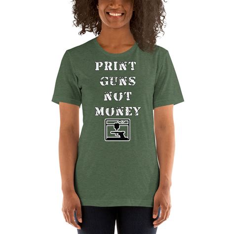 Print Guns Not Money Short Sleeve Unisex T Shirt Etsy