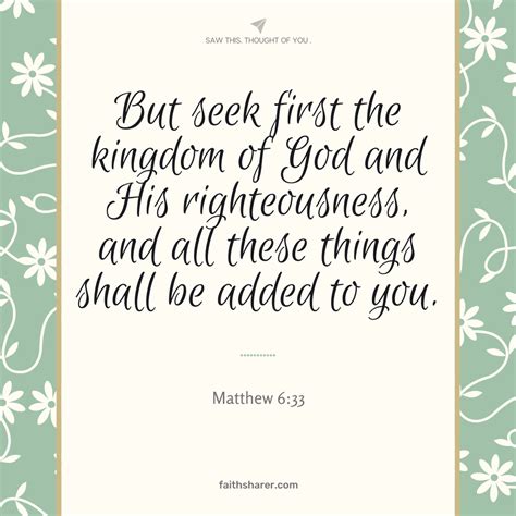 Matthew 633 But Seek First The Kingdom Of God And His Righteousness