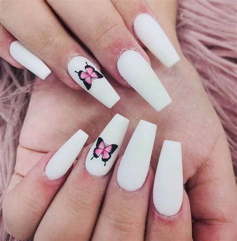 88a1276f47 fashion white marble nails amazing and blue coffin cute. 30 Graceful White Coffin Nails That Are Totally Edgy