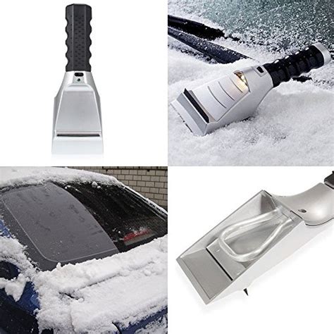 Heated Auto Electric Windshield Ice Scraper Wflashlight Snow Melter