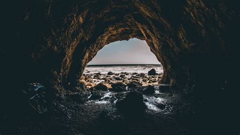 1366x768 Resolution Seaside Cave During Daytime Hd Wallpaper