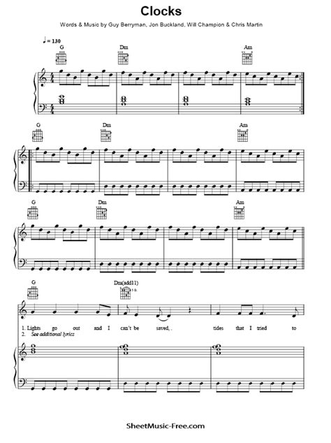 Creating a piano sheet can be a daunting task. Clocks Piano Sheet Music Coldplay | ♪ SHEETMUSIC-FREE.COM