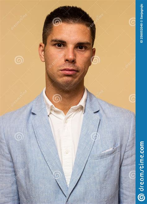 Portrait Of Handsome Young Man In Suit Stock Photo Image Of Healthy